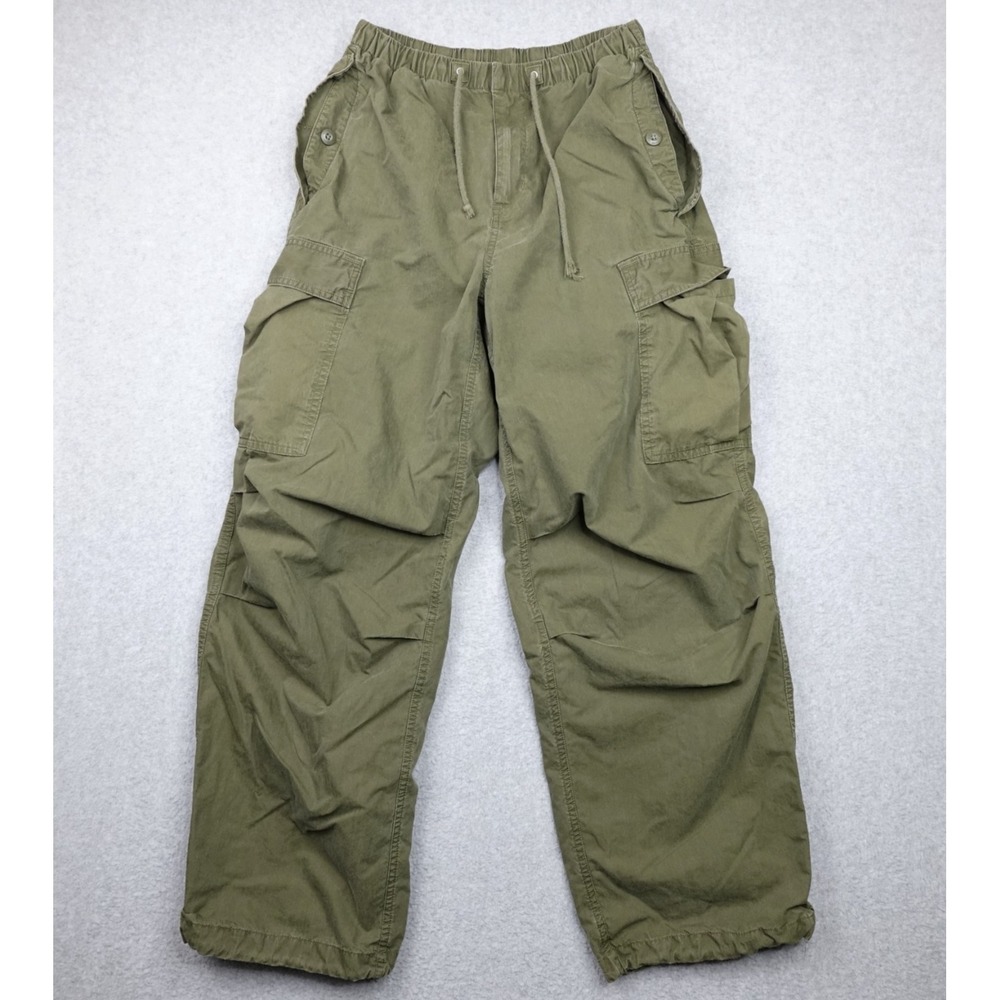 TNA Aritzia Cargo Pants Women's Small Green Baggy Surplus Division Drawstring